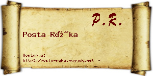 Posta Réka névjegykártya